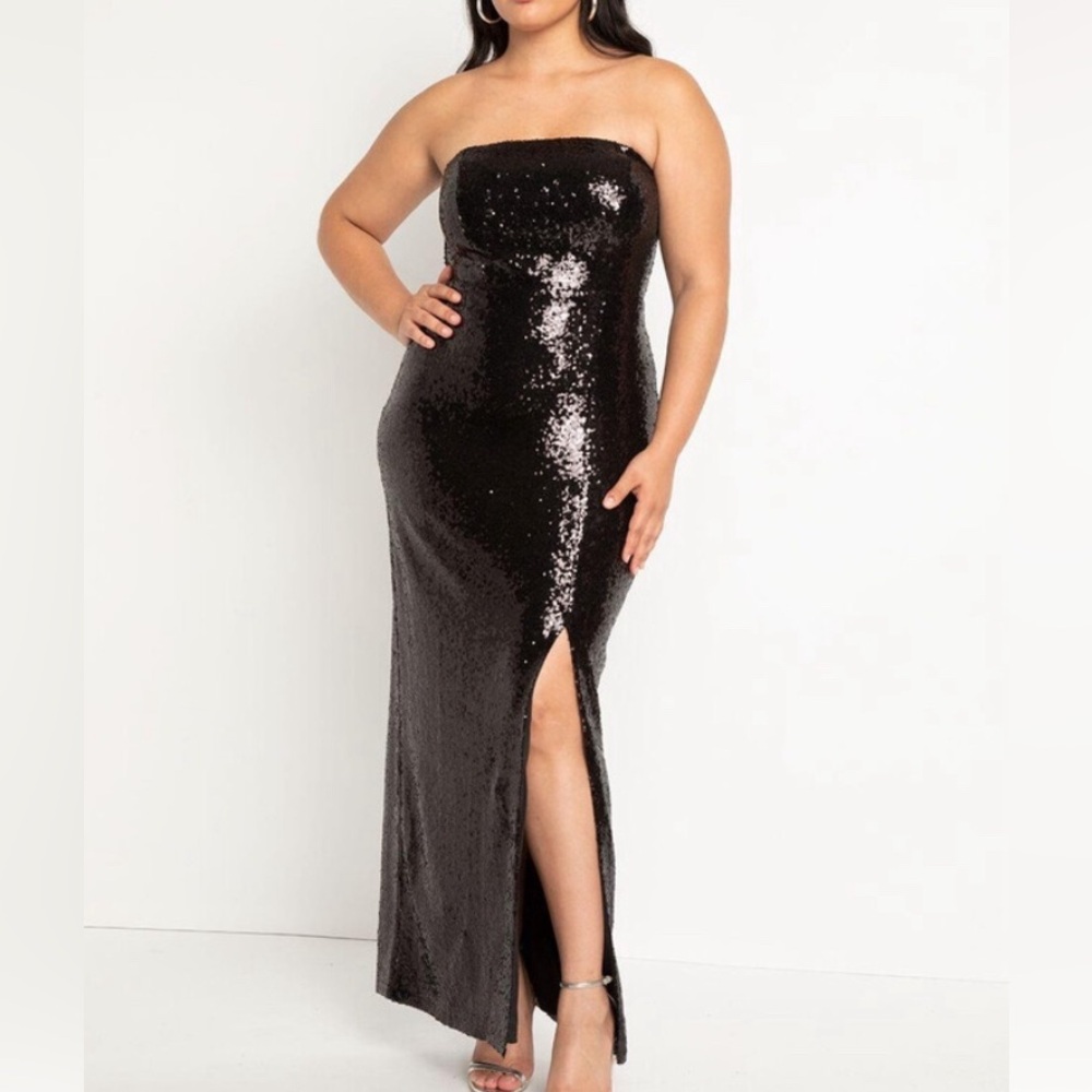 Sequin gown with silt
